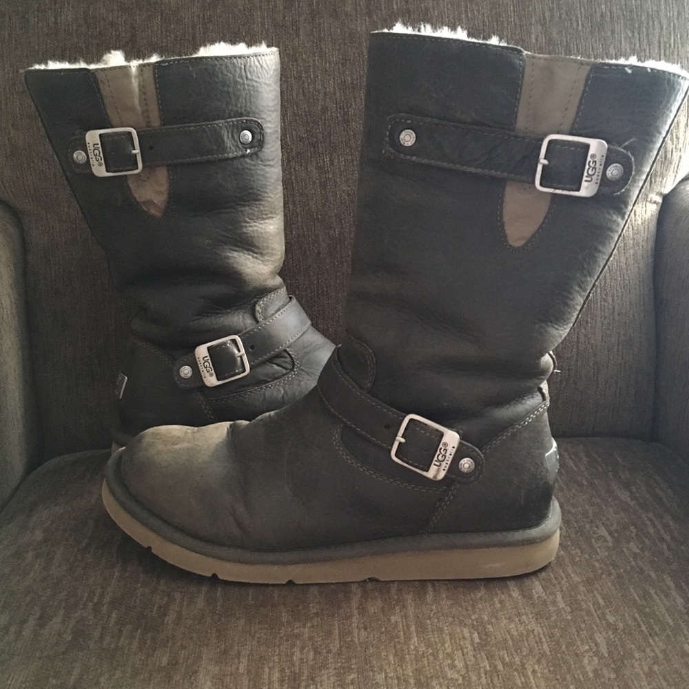 Brown leather women’s UGG boots